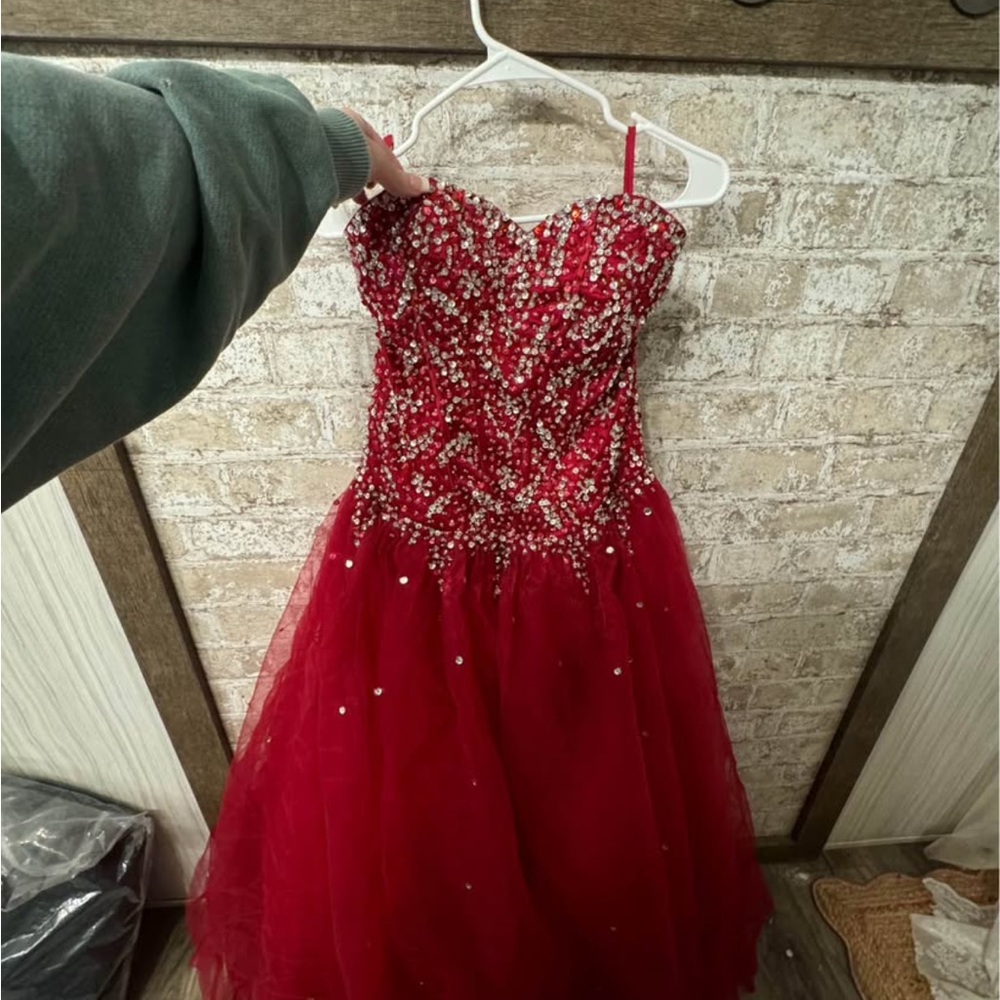 Red sequin Prom dress